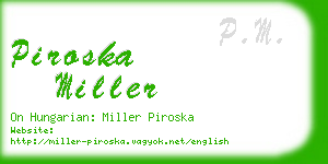 piroska miller business card